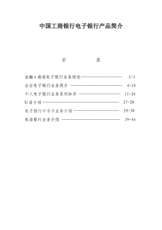 中国某银行电子银行产品简介