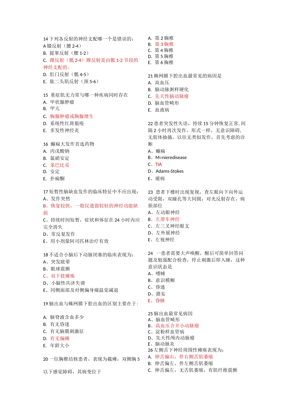 神经内科试题集_第2页