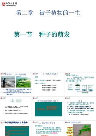 【精品课件二】第一节种子的萌发