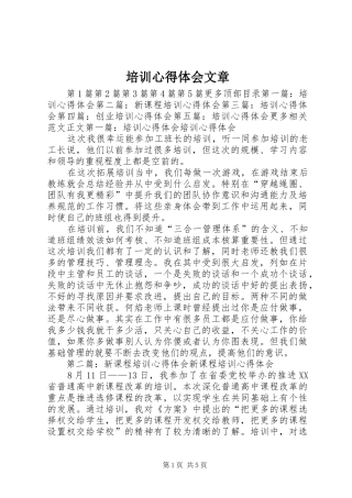 培训心得体会文章