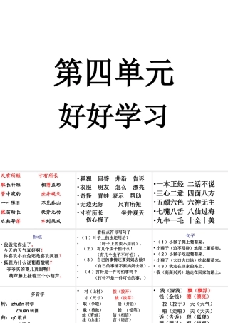 小学二年级上册语文第四单元复习