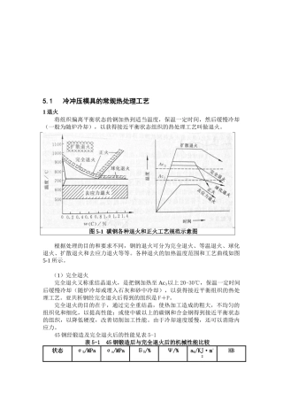 冷冲压模具的热处理工艺