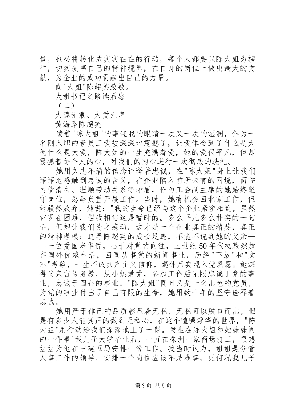 大姐书记之路读后感_第3页