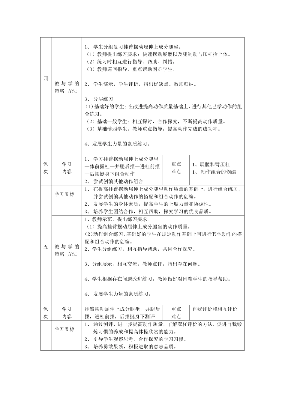 双杠单元教学计划_第3页