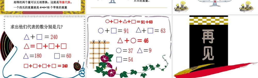 三下数学广角PPT课件(等量代换)