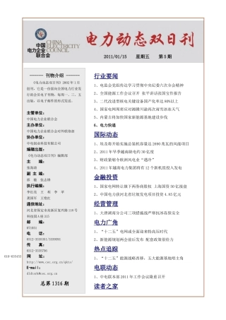 XXXX电力动态双日刊5