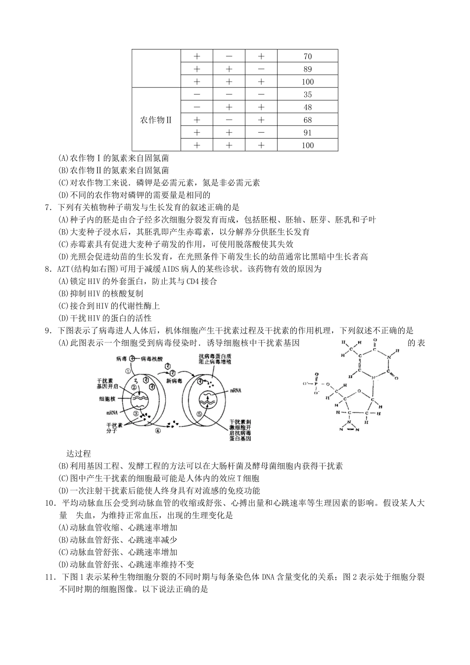 浙江省第十届高中生物学竞赛试卷和答案[1]_第2页