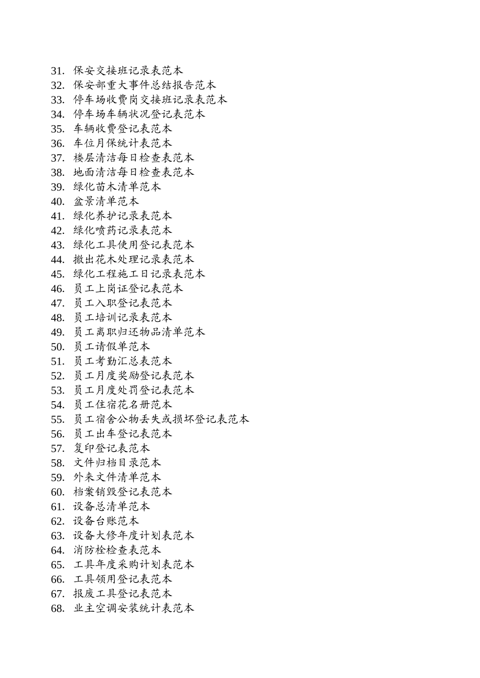 物业管理表格范本_第2页