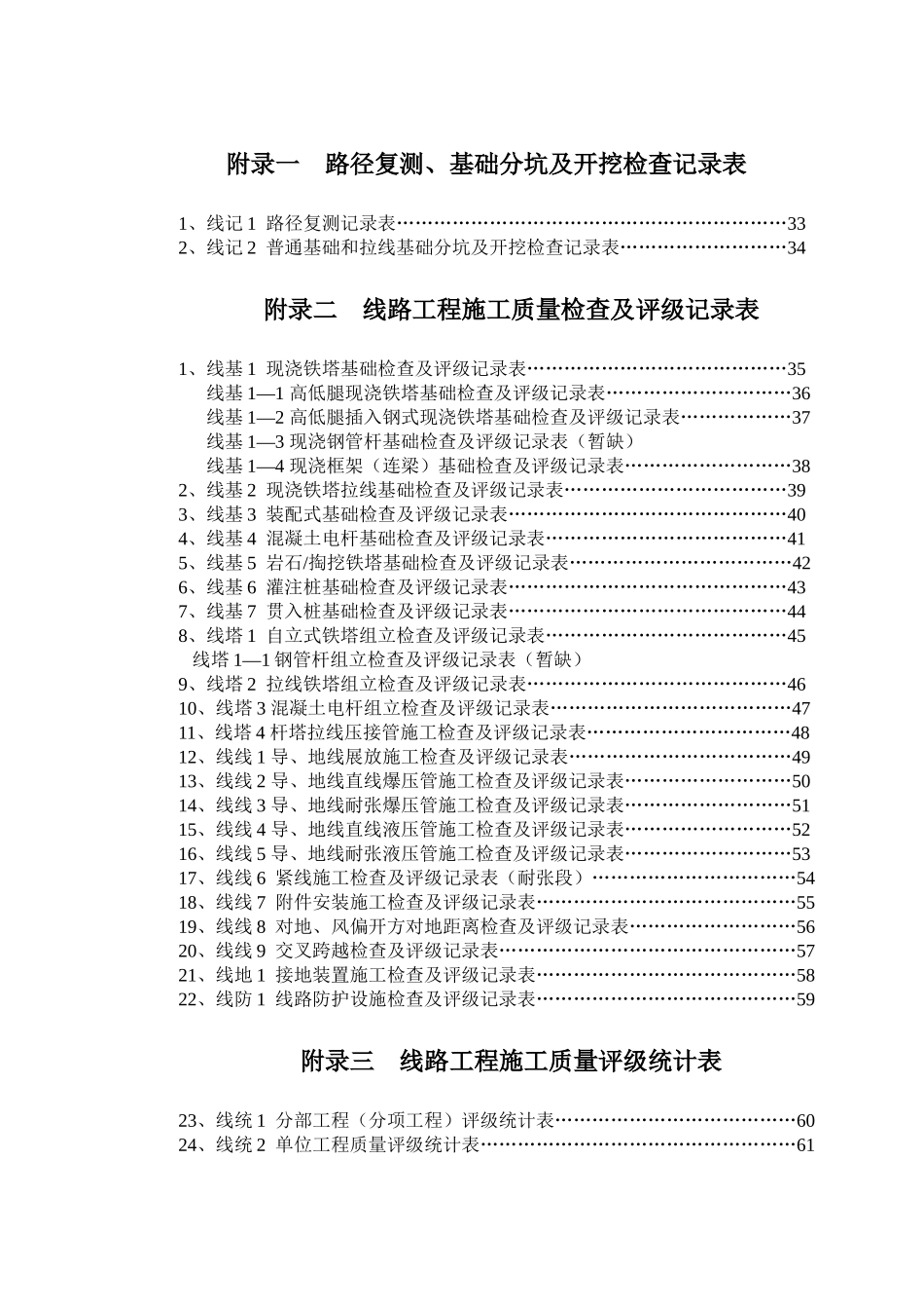 110KV-500KV架空电力线路工程质量检验及评定标准(含光纤)_第1页