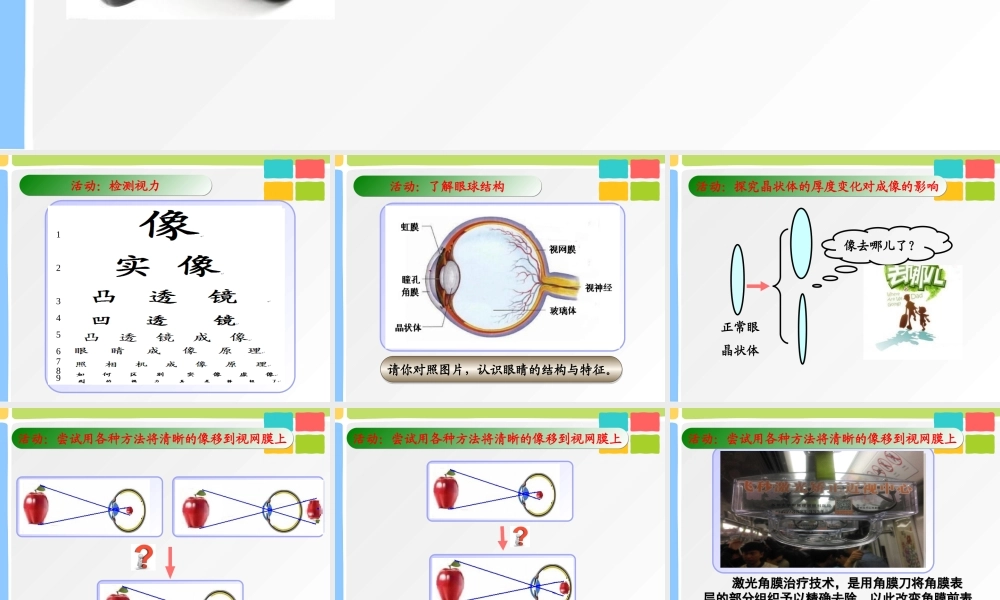 照相机与眼球视力的矫正