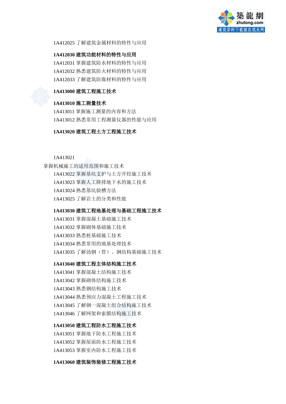 XX年一级建造师《建筑工程管理与实务》考试大纲_secret_第2页