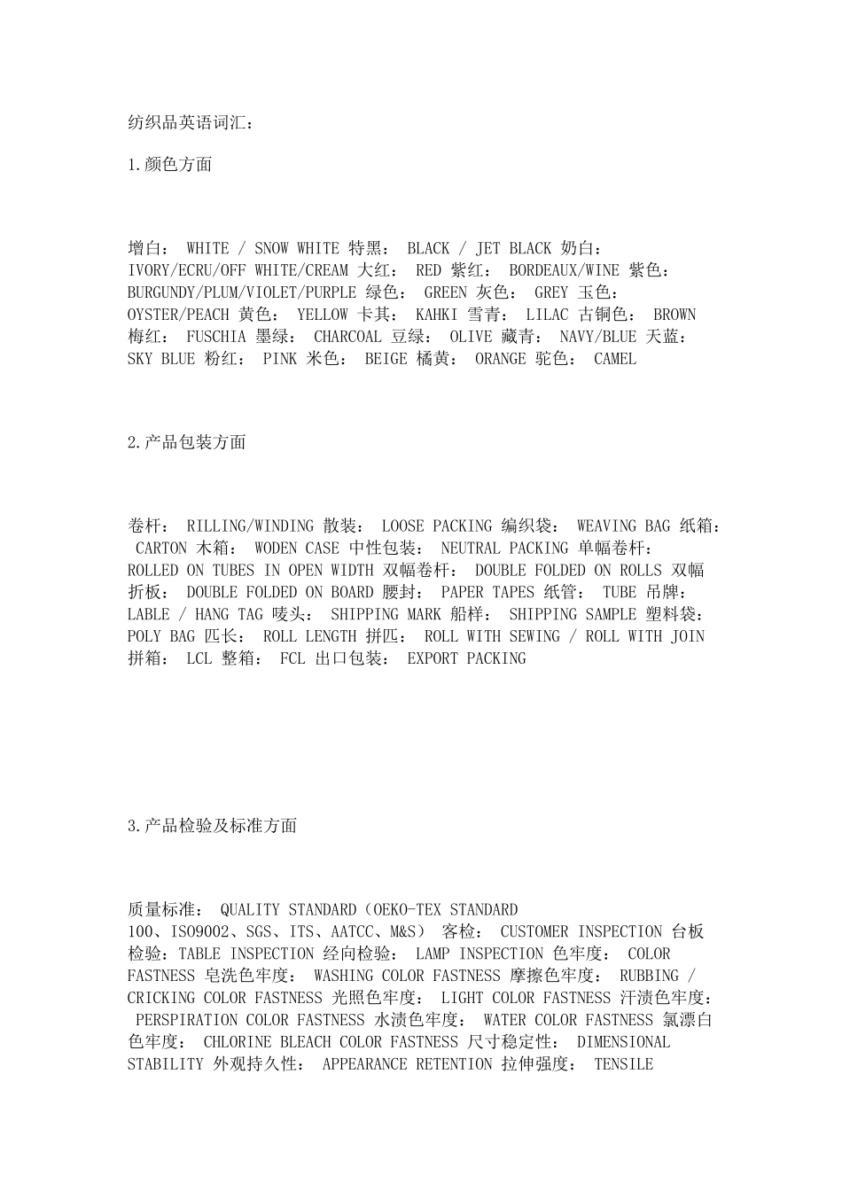 纺织业商务英语大全_第1页
