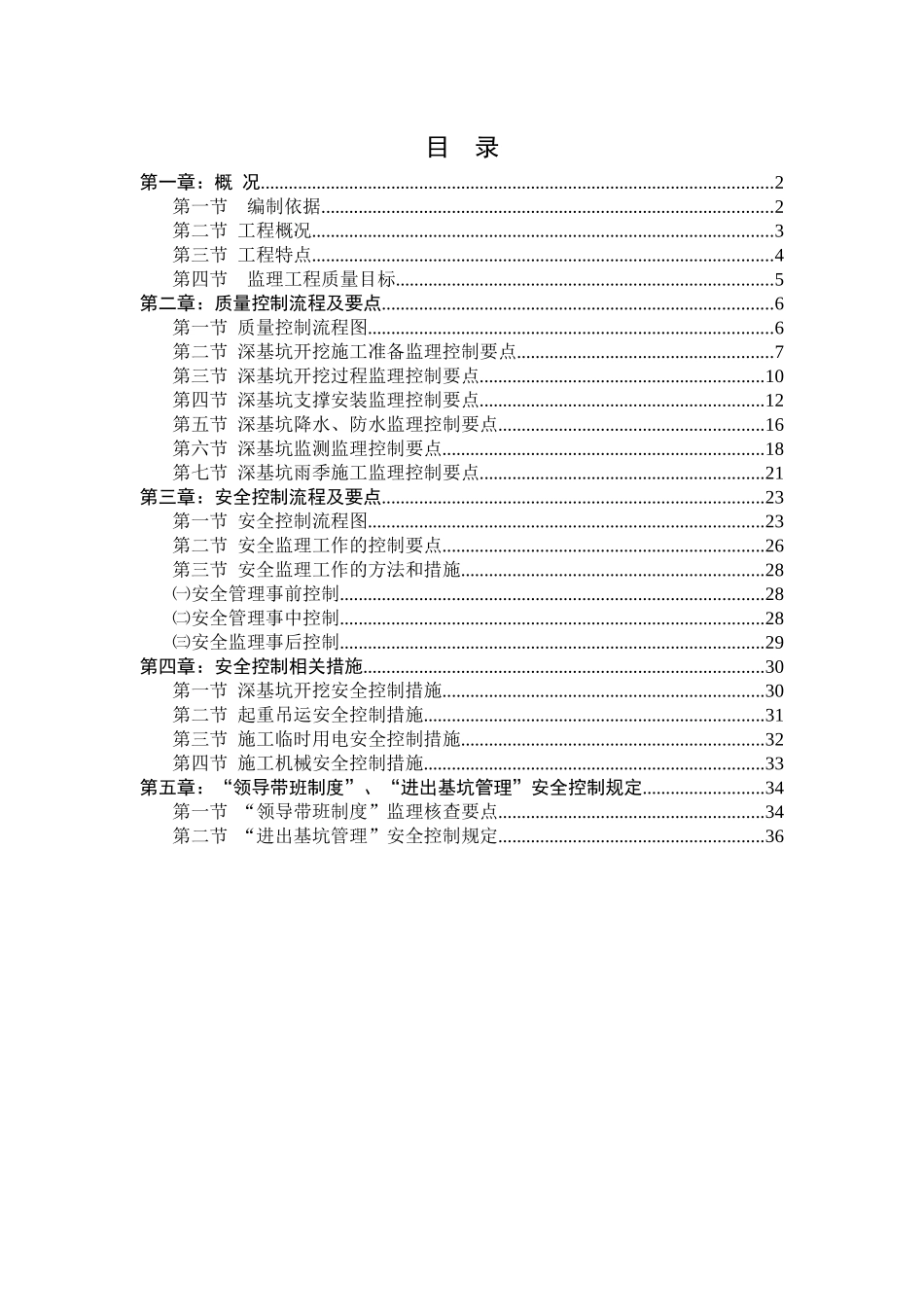 轨道区间深基坑工程质量安全专项监理细则(需修订)_第1页