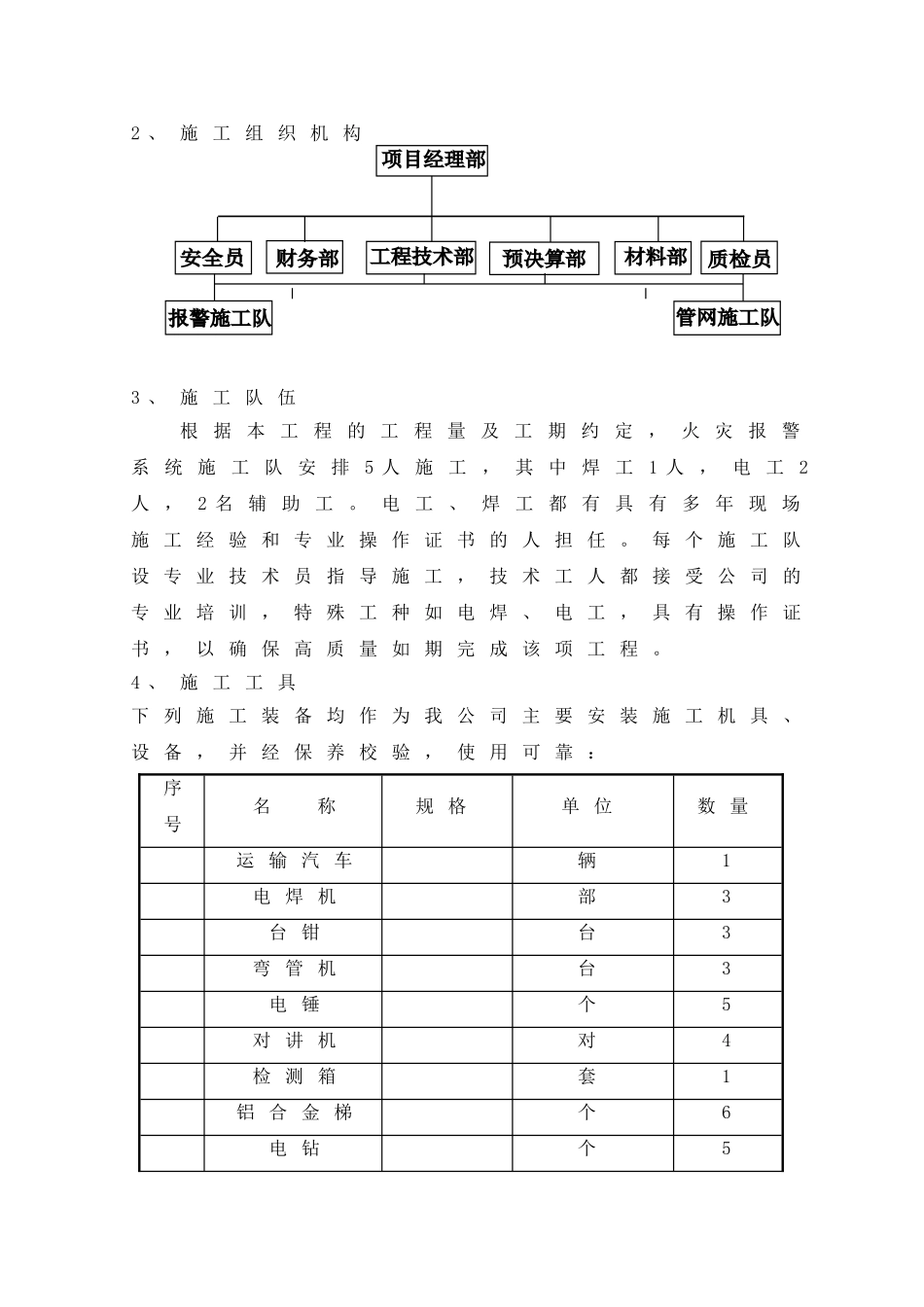 某机房消防工程施工组织设计(DOC15页)_第3页