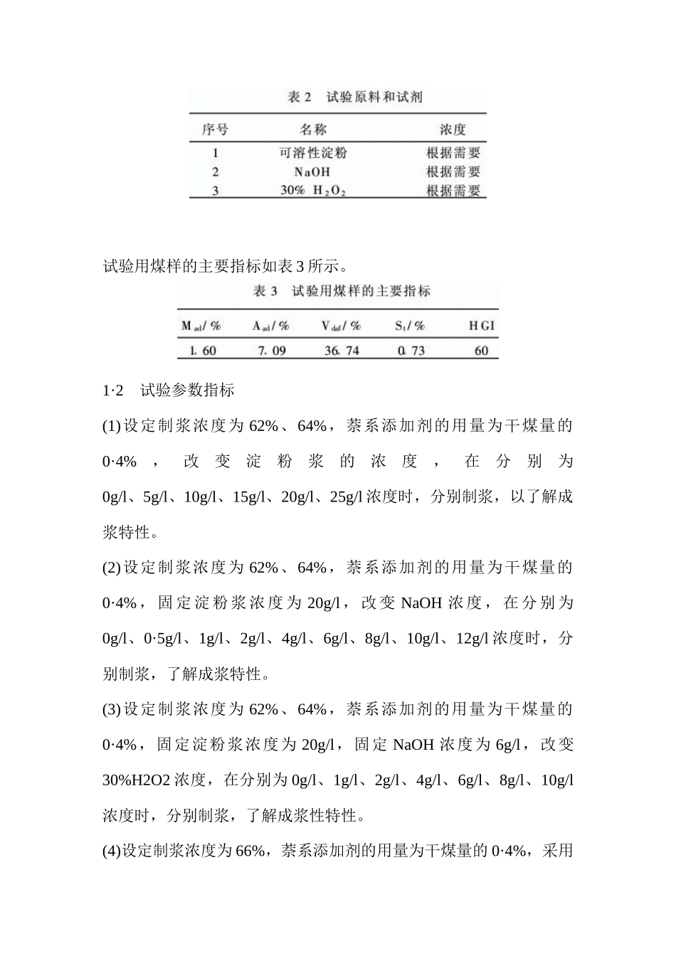 采用印染退浆废水制备水煤浆的试验研究问题及其解决方法_第2页