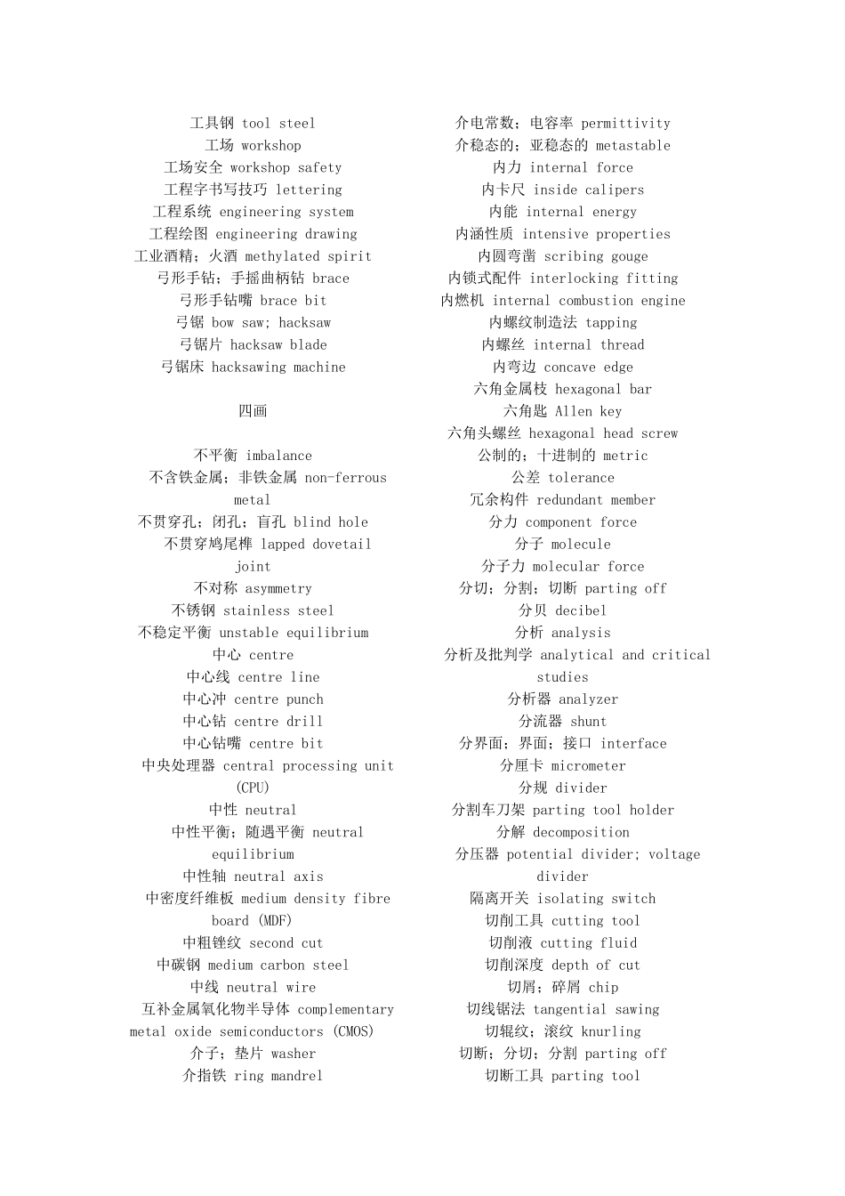 机械类常用英语词汇大全_第2页