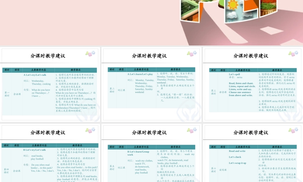 分课时教学建议