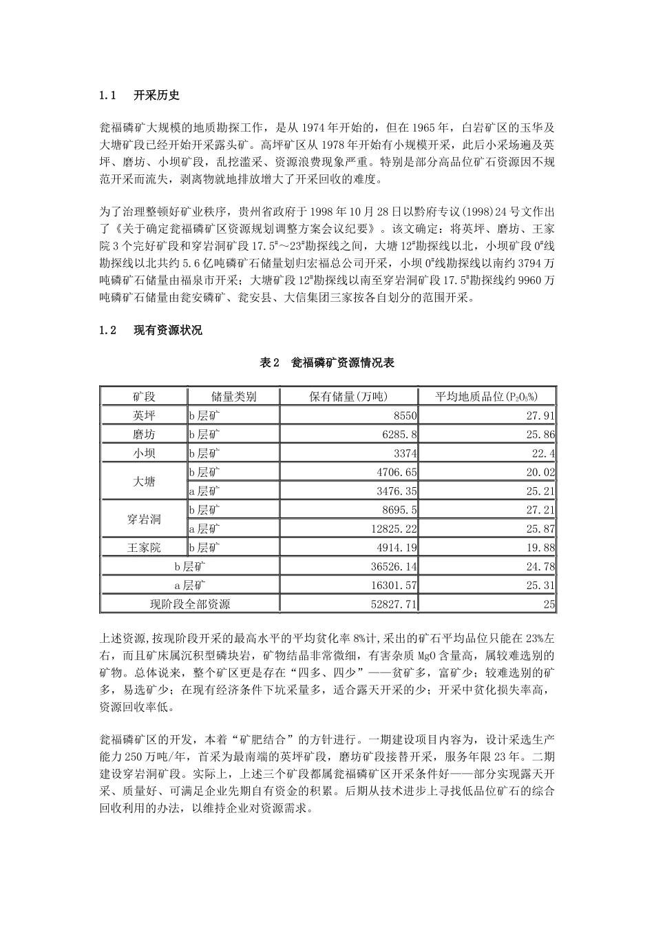 瓮福磷矿矿区资源开发利用探索_第2页