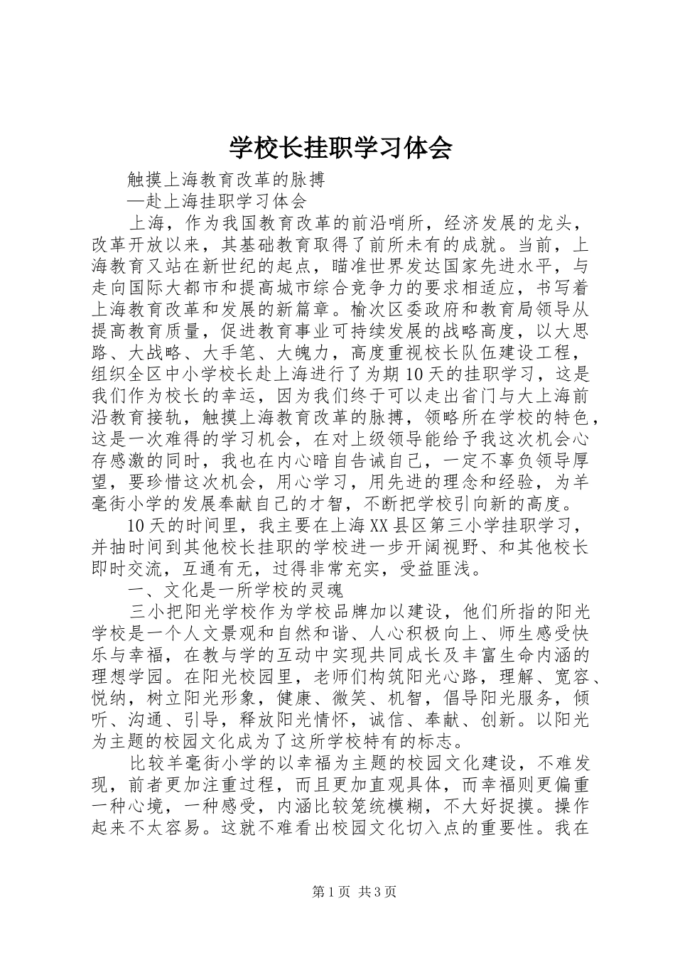 学校长挂职学习体会_第1页