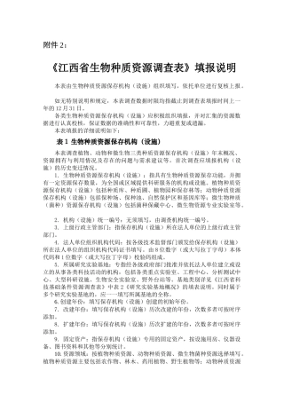 江西省生物种质资源调查表填报说明-江西省科学技术厅网