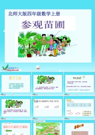 北师大版数学四年级上册《参观苗圃》课件