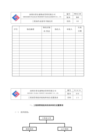 XX物业工程部作业指导书