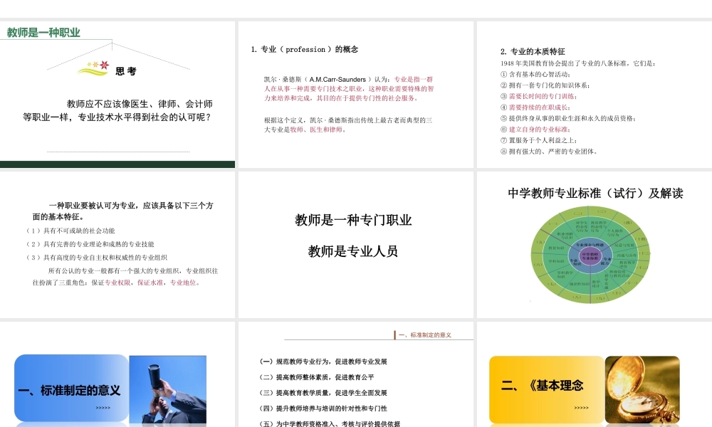 中学教师专业标准解读李