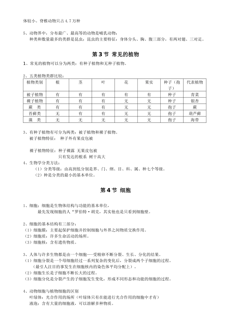 观察生物(知识要点_第2页