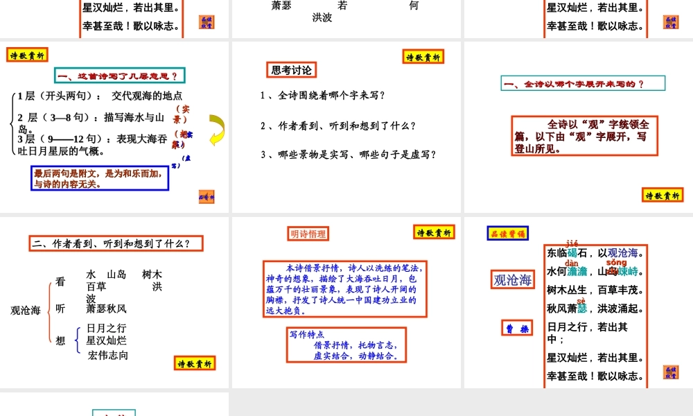 （精品）观沧海（教学课件）