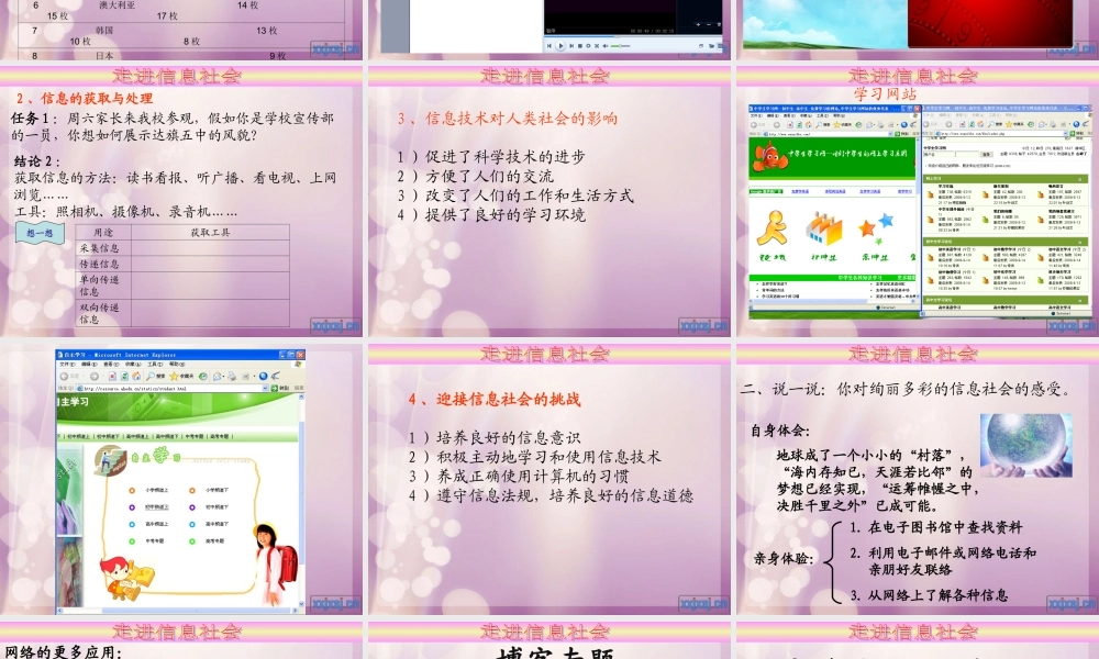 初一信息技术信息与信息社会教学课件