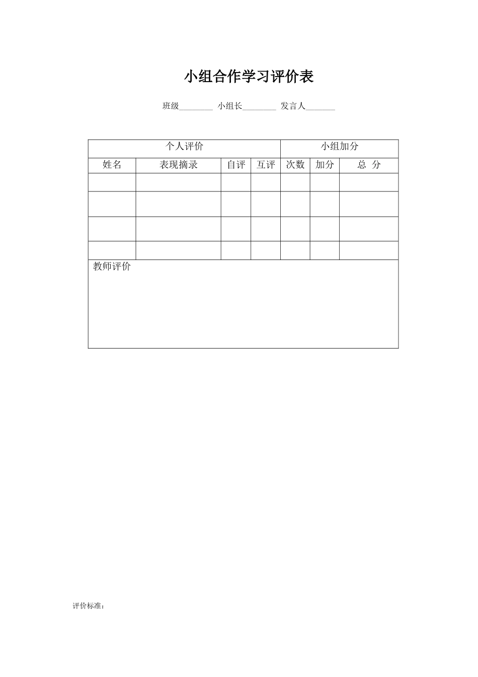 小组合作学习评价表_第1页
