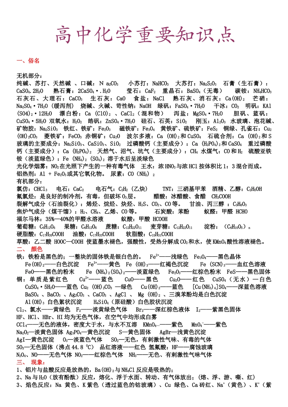 高中数理化及生物知识超强大总结_第1页