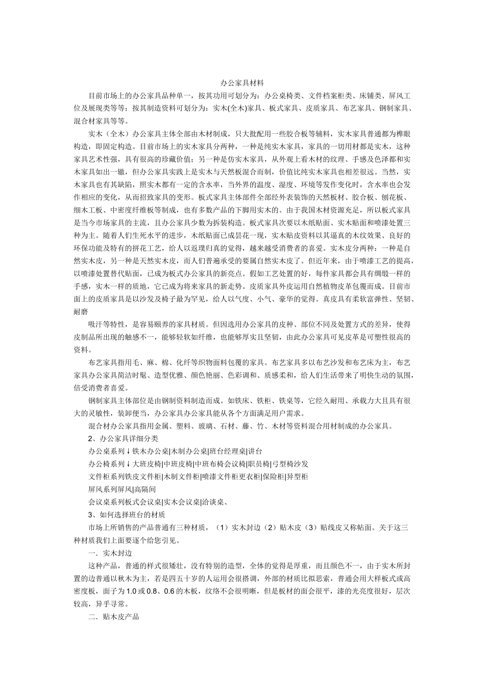 办公家具材料_第1页