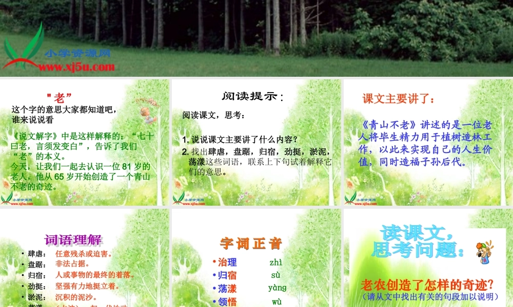 《青山不老》PPT课件