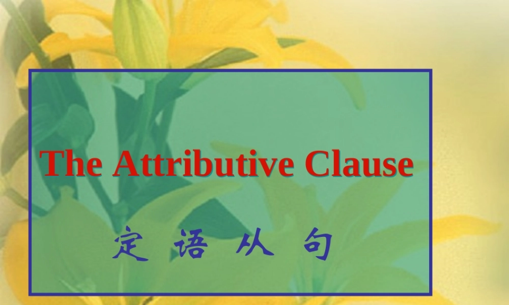 定语从句(正）