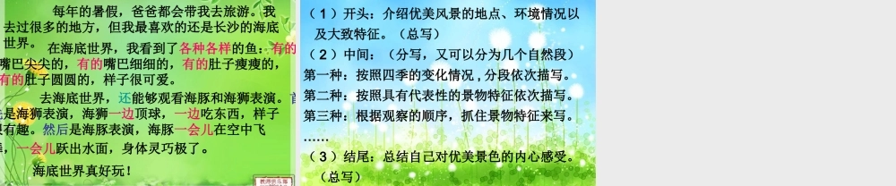 三年级语文上册第六组口语交际·风景优美的地方第一课时课件
