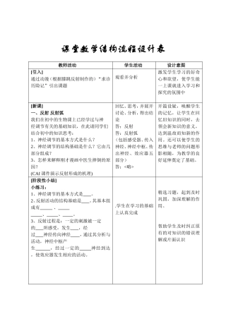 神经调节的教案流程表
