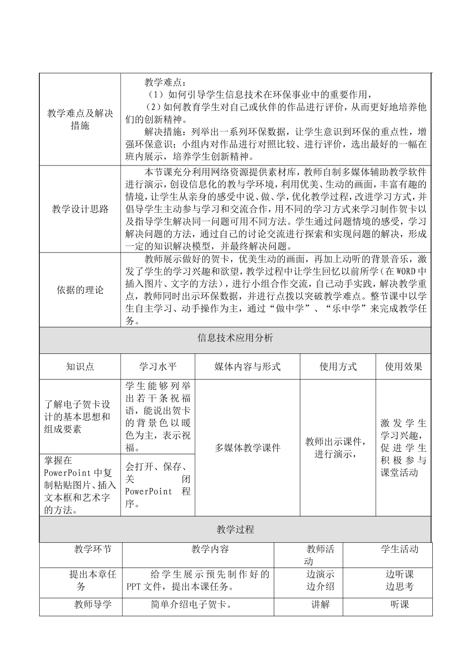 《运用PowerPoint制作电子贺卡》教学设计_第2页