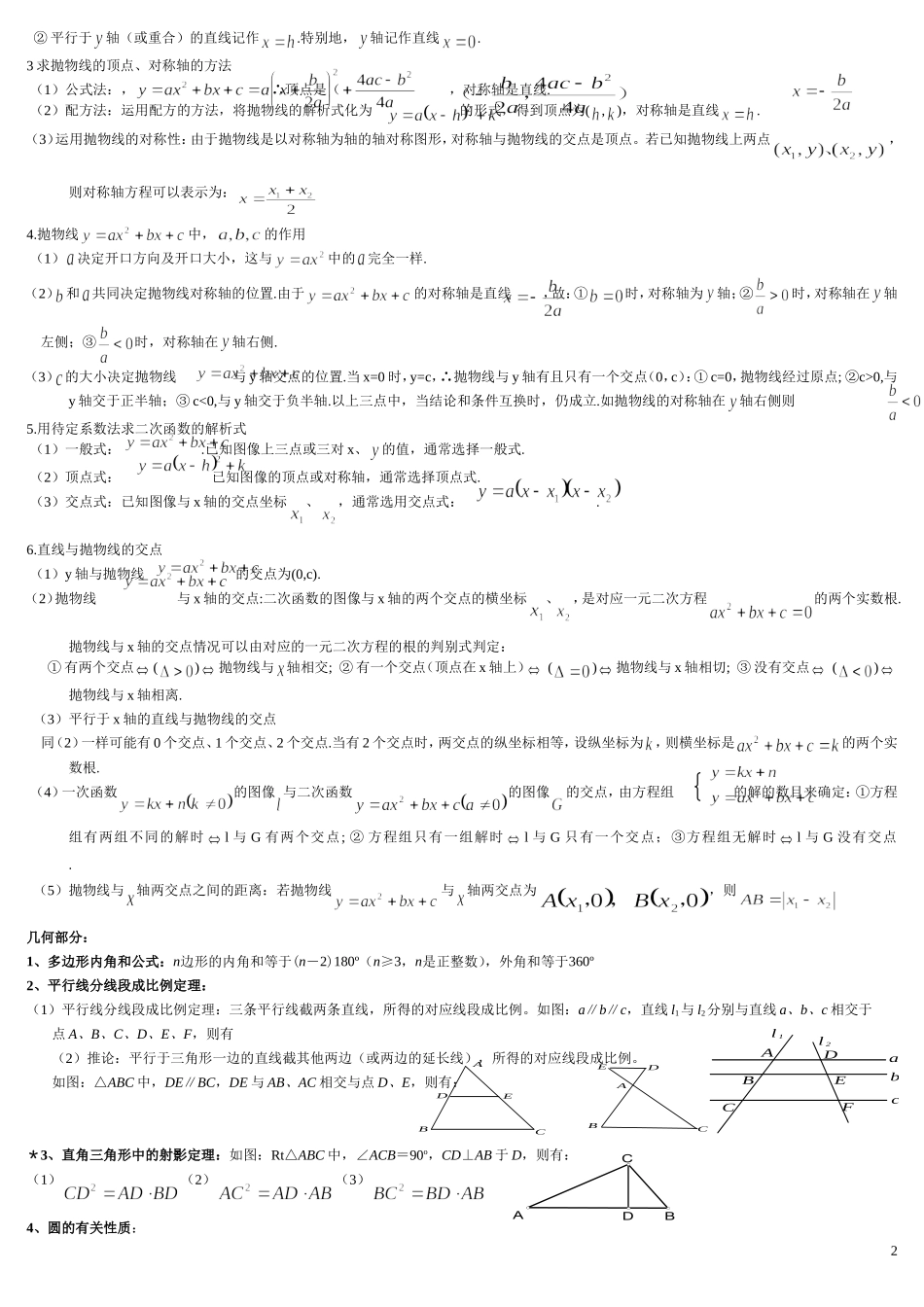 初中数学重要知识点总结_第2页