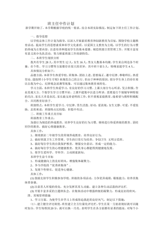班主任中作计划