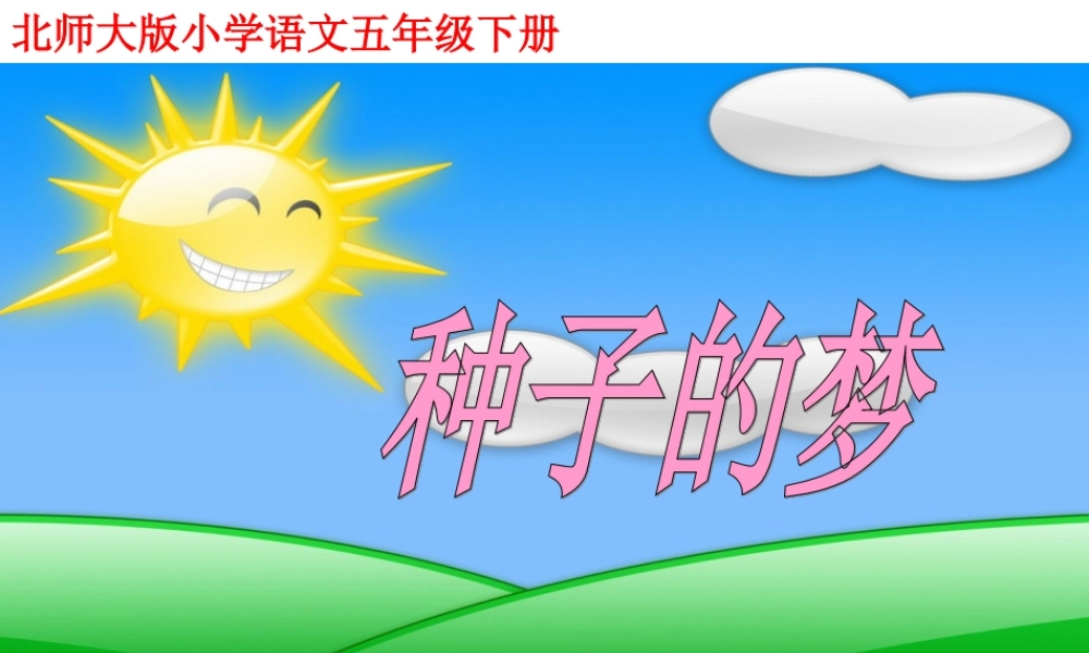 《种子的梦》第一课时