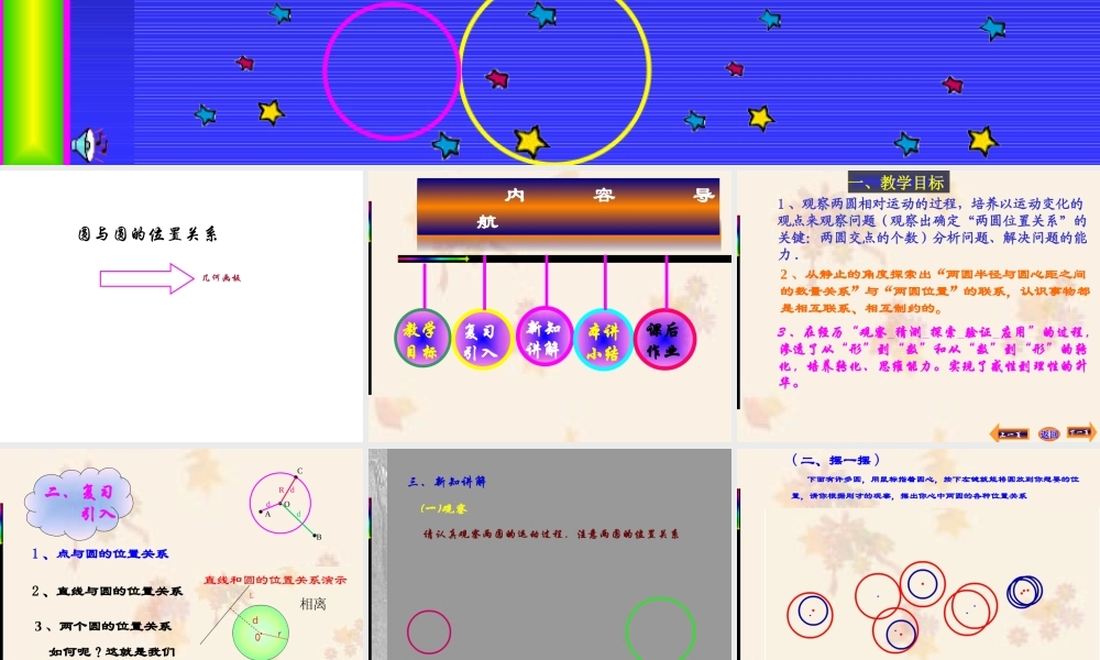 圆和圆位置关系课件