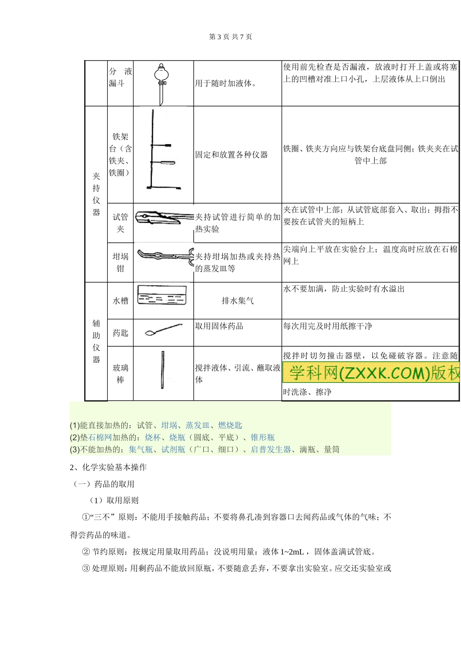 初三化学基本仪器使用大全_第3页
