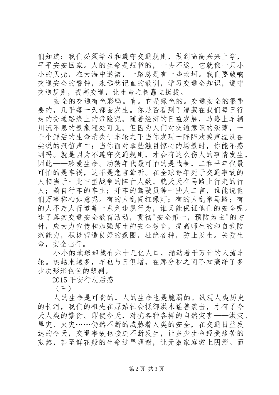 20XX年平安行观后感_第2页