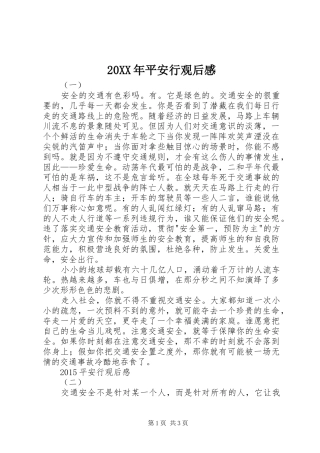 20XX年平安行观后感