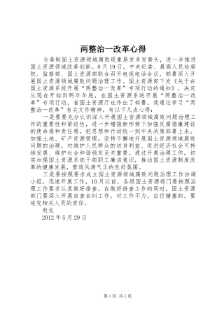 两整治一改革心得