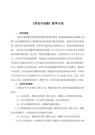 小学综合实践活动课教案