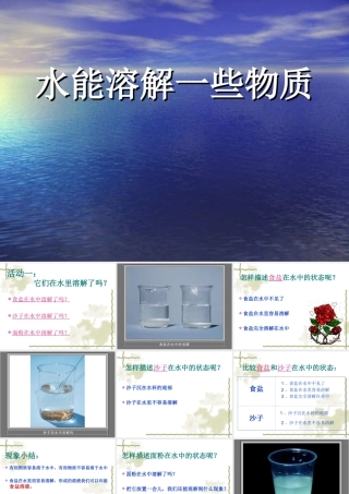 《水能溶解一些物质》PPT课件