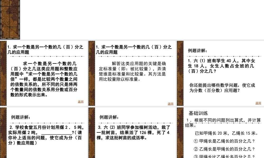 分数百分数应用题复习(一)