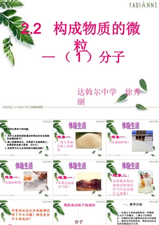 构成物质的微粒——分子